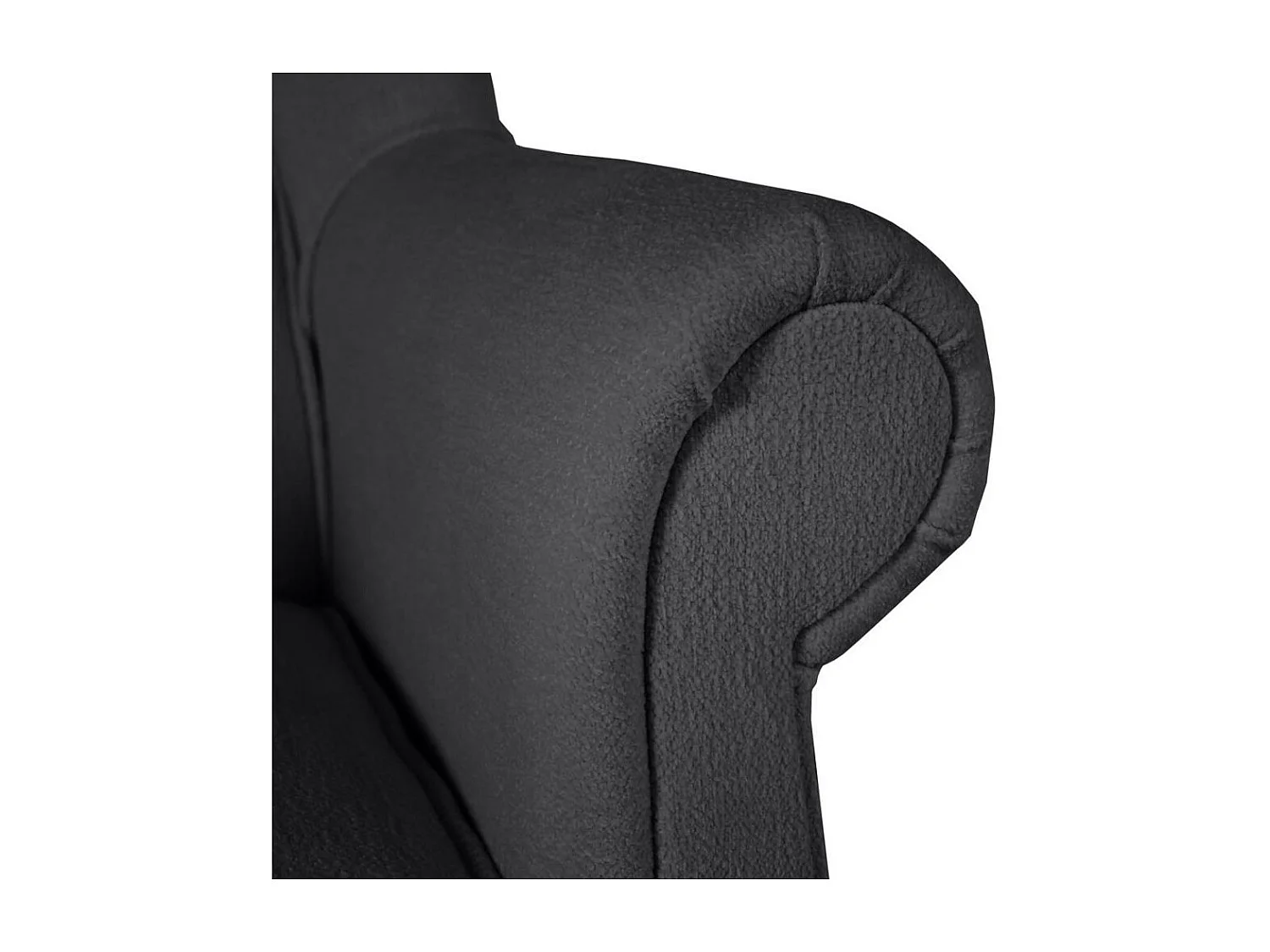 FAUTEUIL D'OREILLES Leonardo gris foncé tissu à boucles