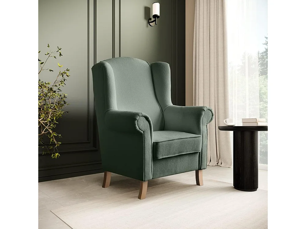 OORFAUTEUIL Leonardo groen bouclé-stof