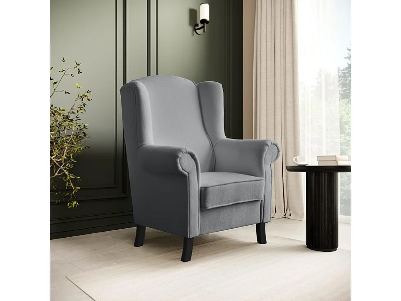 OHRENSESSEL Leonardo grau boucle-stoff