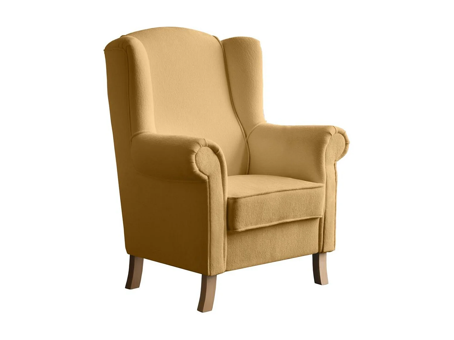 FAUTEUIL OREILLER Leonardo jaune tissu à boucles