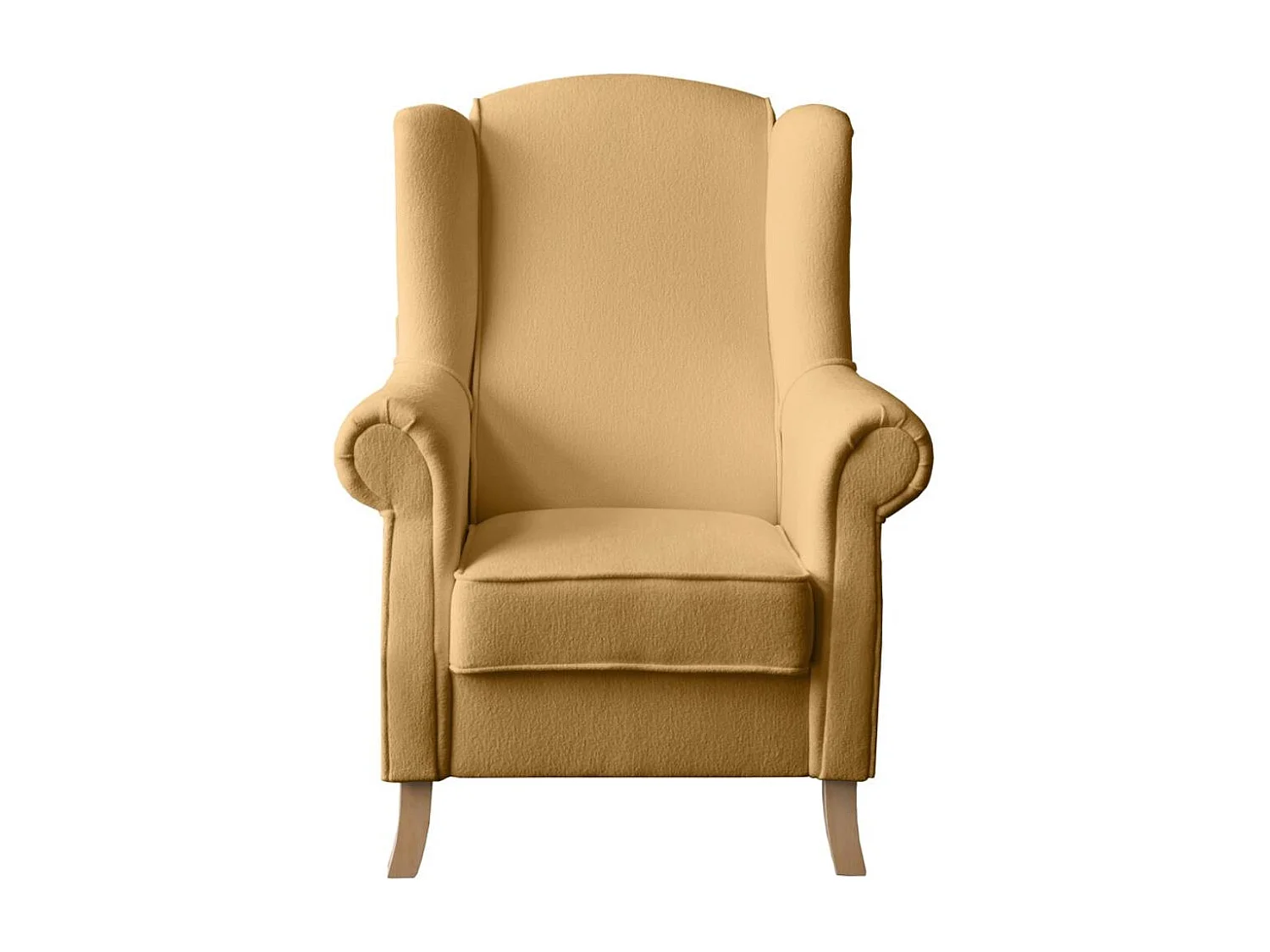 FAUTEUIL OREILLER Leonardo jaune tissu à boucles