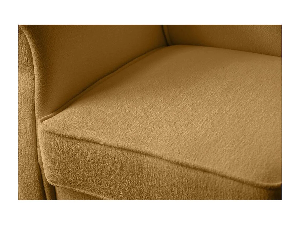 FAUTEUIL OREILLER Leonardo jaune tissu à boucles