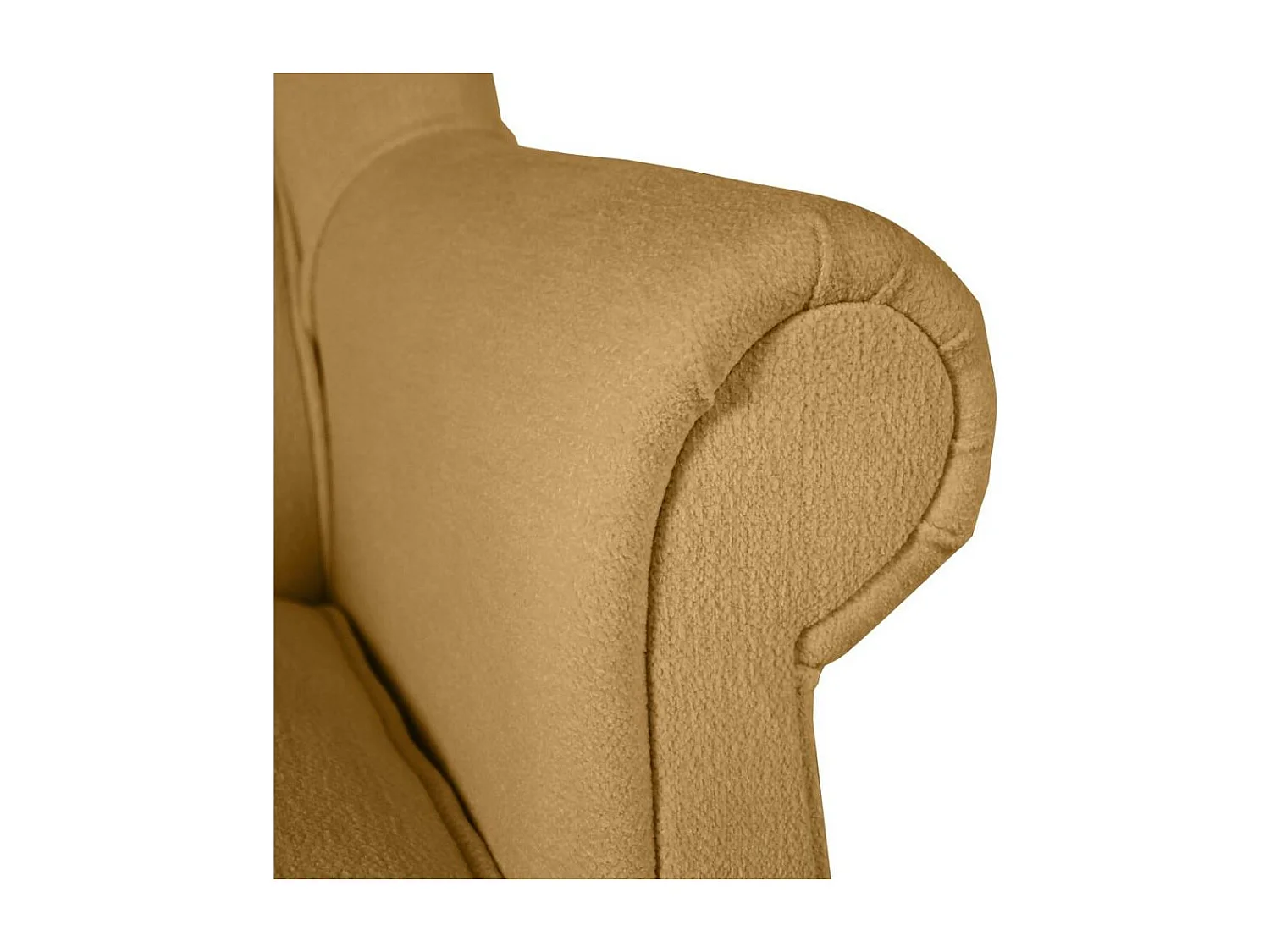 FAUTEUIL OREILLER Leonardo jaune tissu à boucles