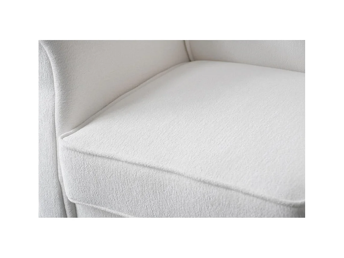 FAUTEUIL D'OREILLES Leonardo beige tissu à boucles