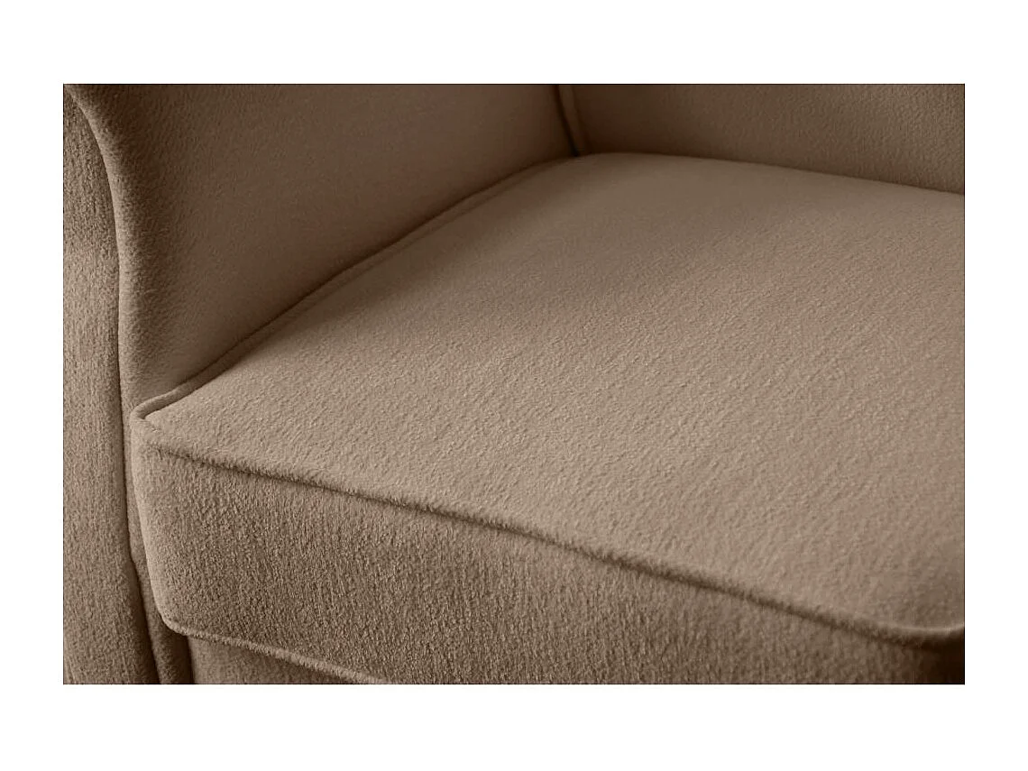 OHRENSESSEL Leonardo lichtbruin bouclé-stof