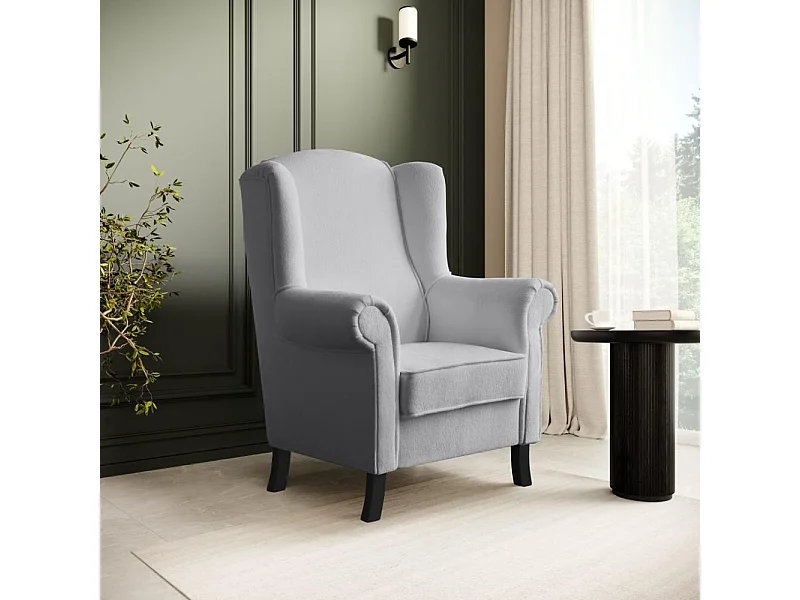 OHRENSESSEL Leonardo hellgrau boucle-stoff