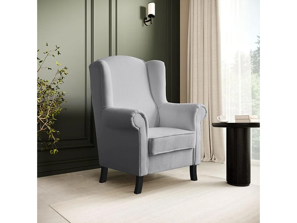 OHRENSESSEL Leonardo hellgrau boucle-stoff