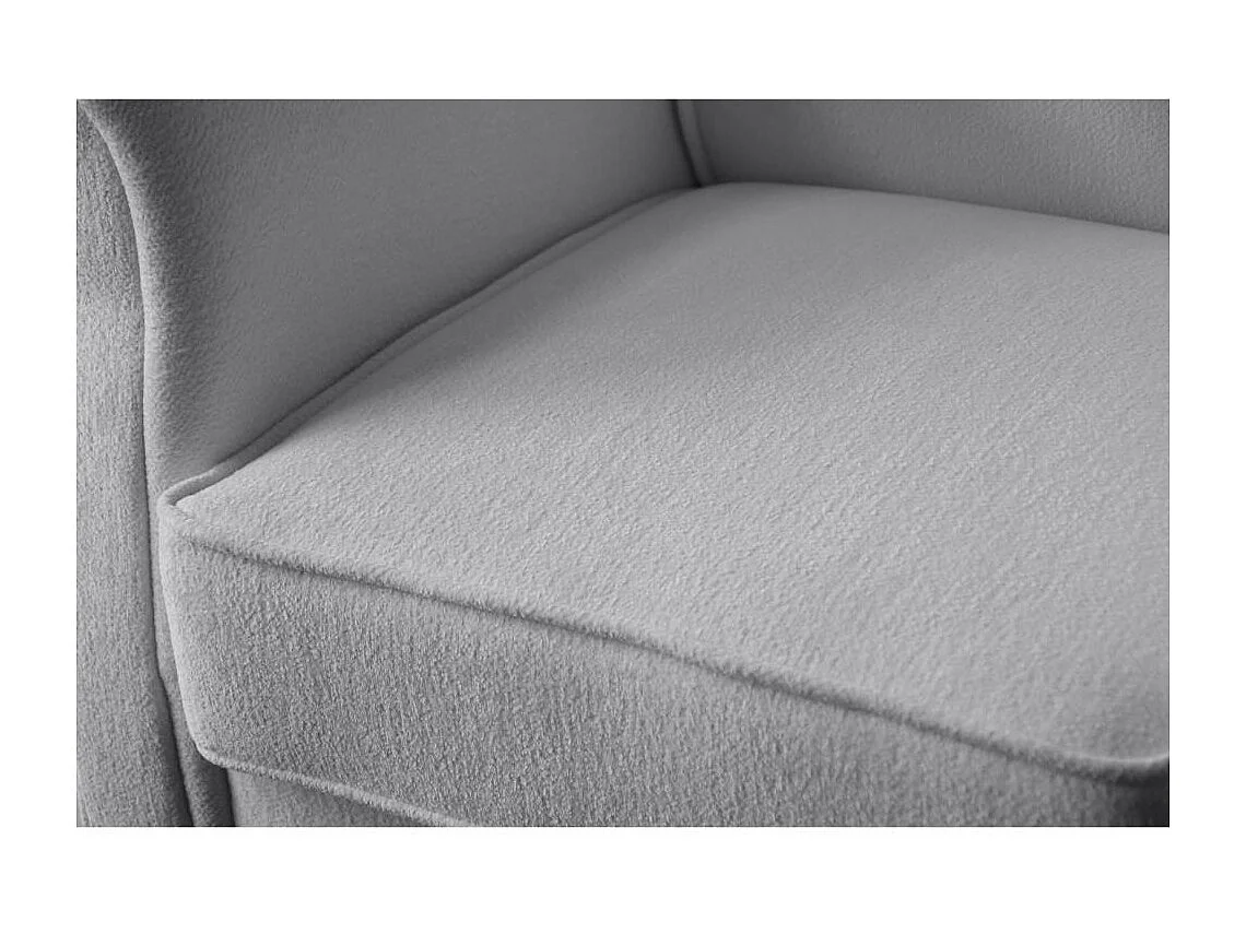 FAUTEUIL D'OREILLES Leonardo gris clair tissu à boucles