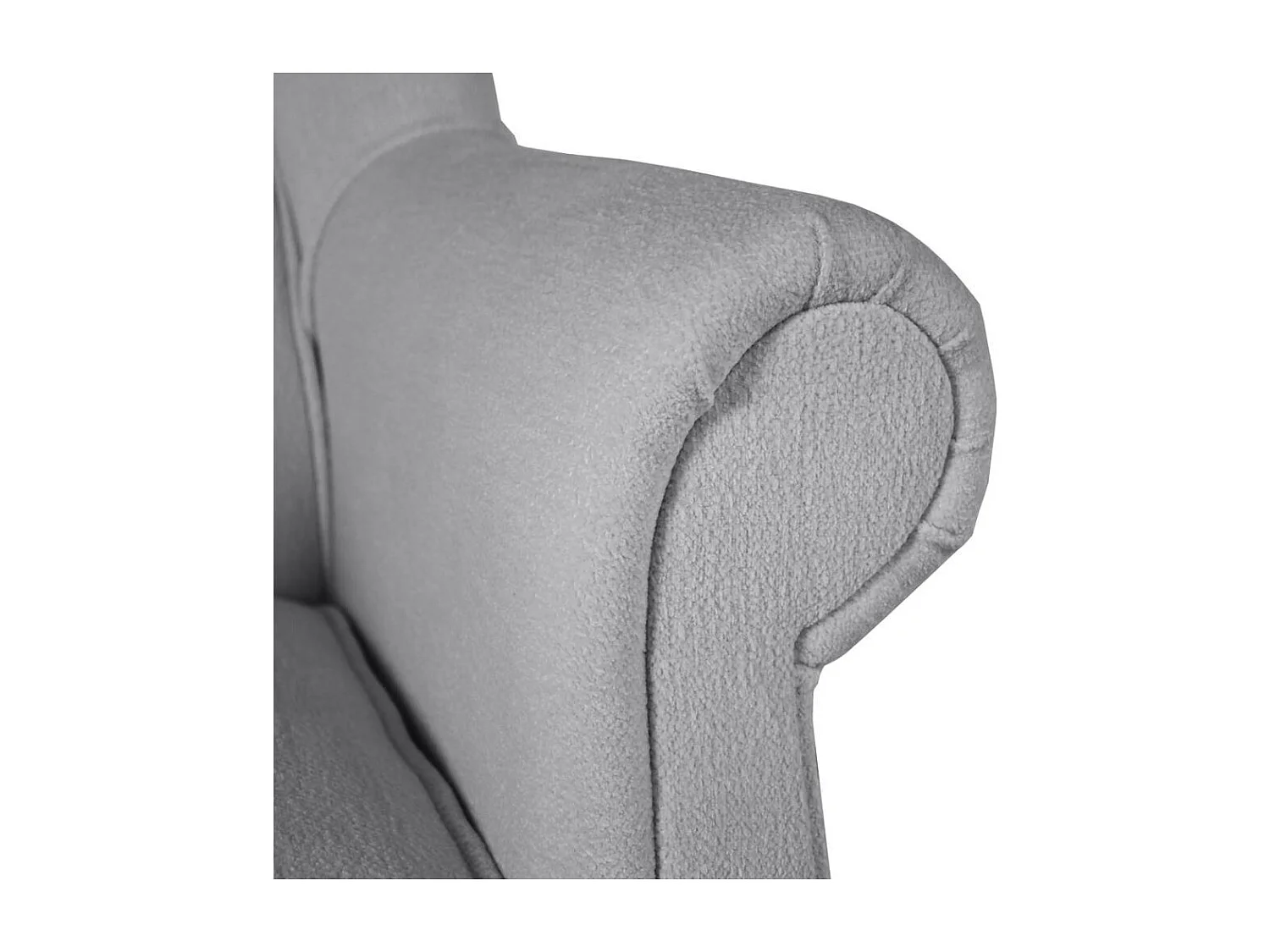 FAUTEUIL D'OREILLES Leonardo gris clair tissu à boucles