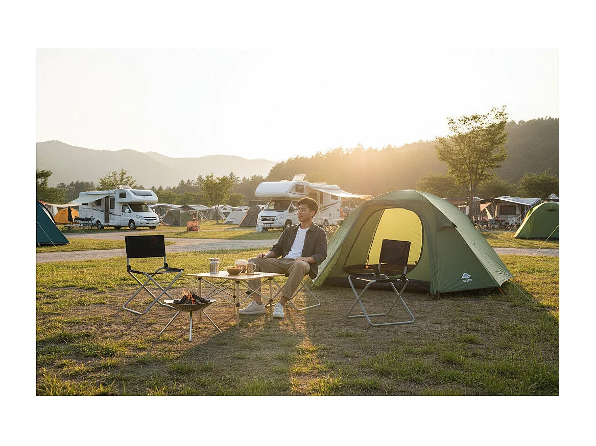 Lot de 2 chaises pliables pécheur de camping - O'Camp  - Dimensions : 47 x 68 x 40 cm