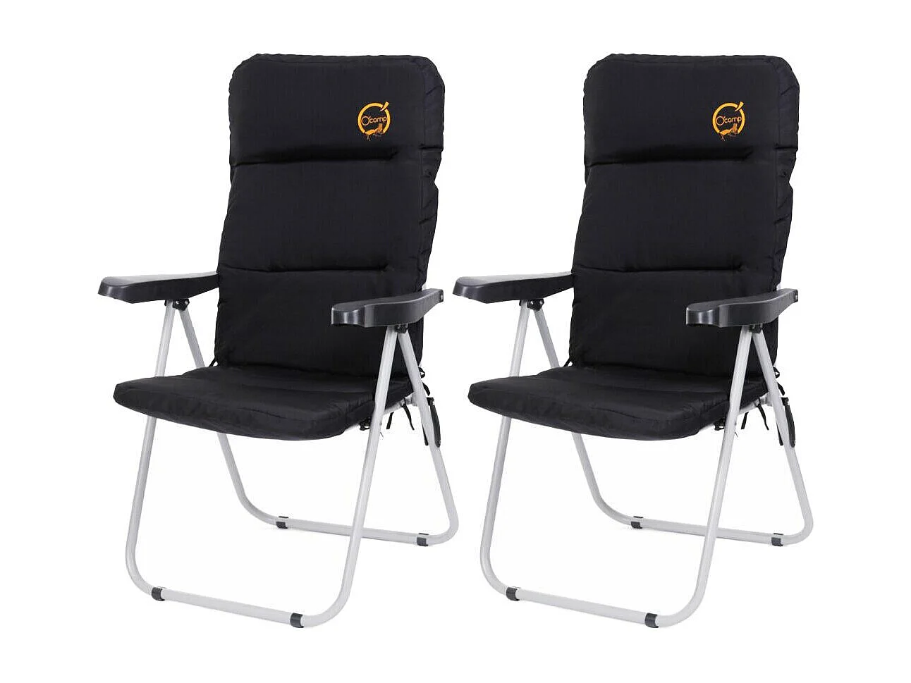 Lot de 2 fauteuils de camping confort pliables - O'Camp - Multipositions - 70 x 105 x 62 cm