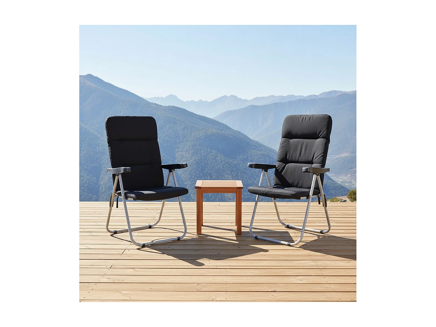 Lot de 2 fauteuils de camping confort pliables - O'Camp - Multipositions - 70 x 105 x 62 cm