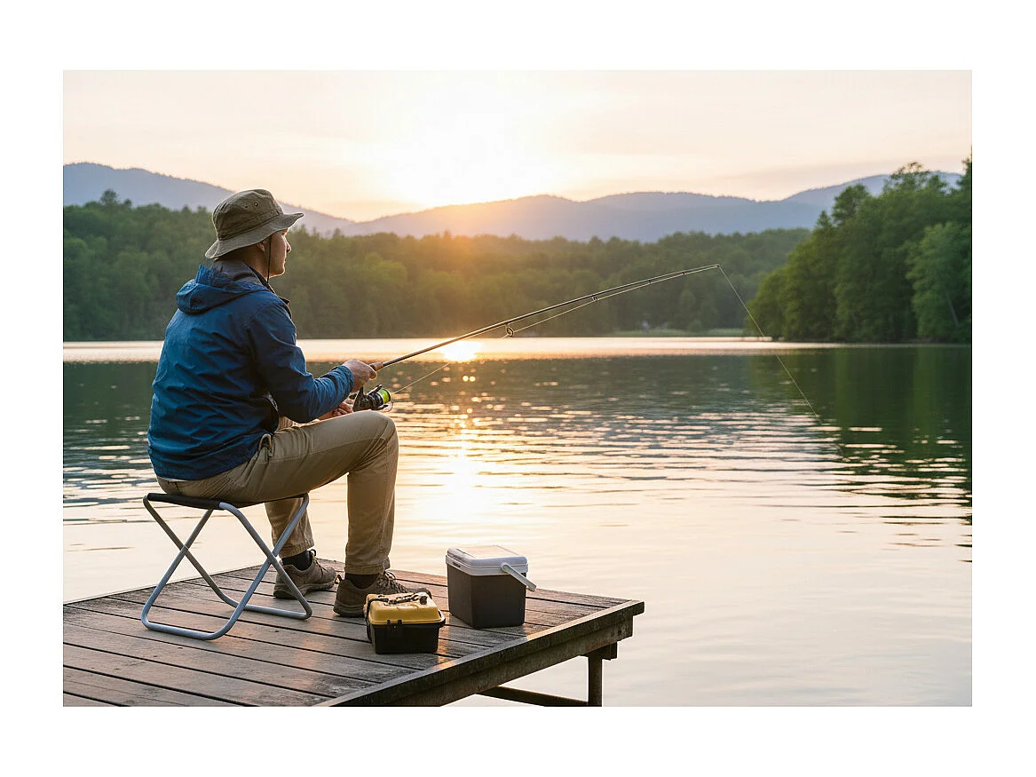 Lot de 2 sièges pliables pécheur de camping - O'Camp  - Dimensions : 37 x 37 x 42 cm