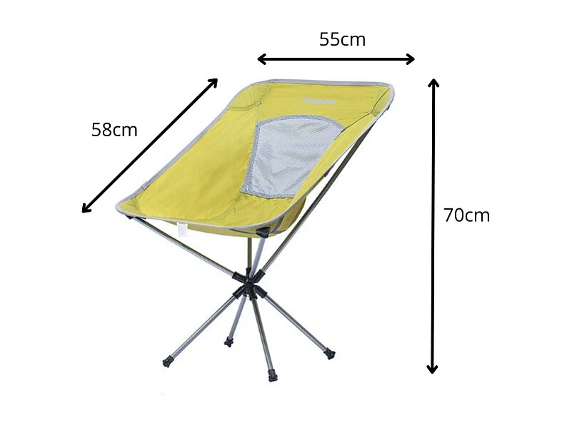 Chaise de camping pivotante à 360° - Kingcamp - 55 x 70 x 58 cm