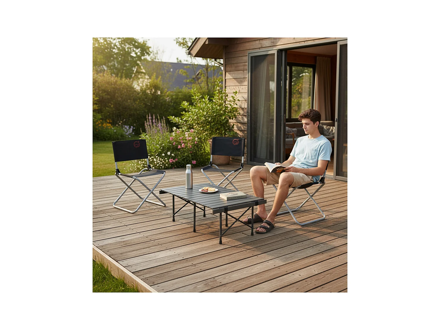 O'Camp Silla de camping plegable - - Dimensiones: 47 x 40 x 68 cm