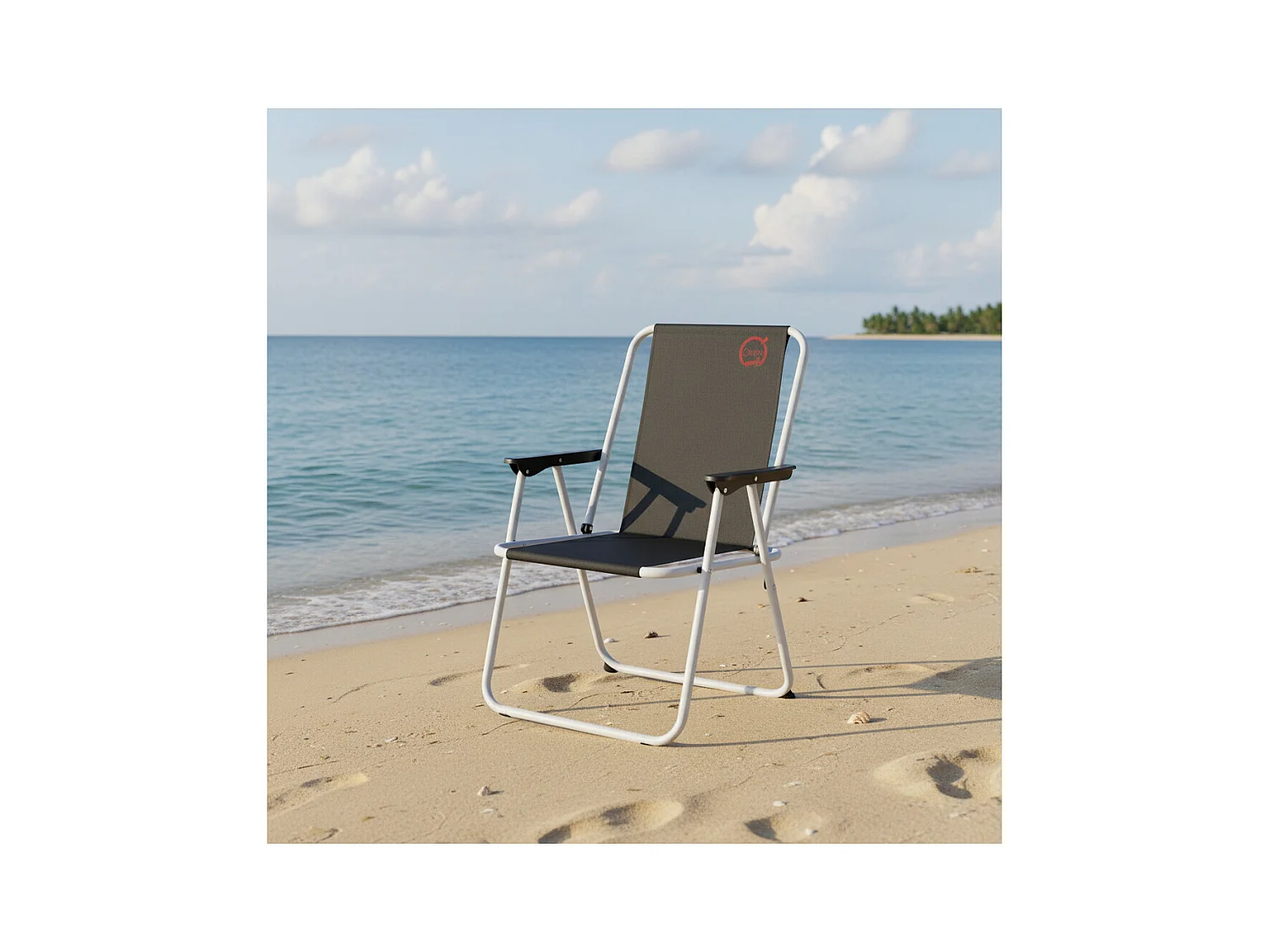 Fauteuil piccolo de camping pliable - O'Camp - Noir - Dimensions : 57 x 80 x 55 cm