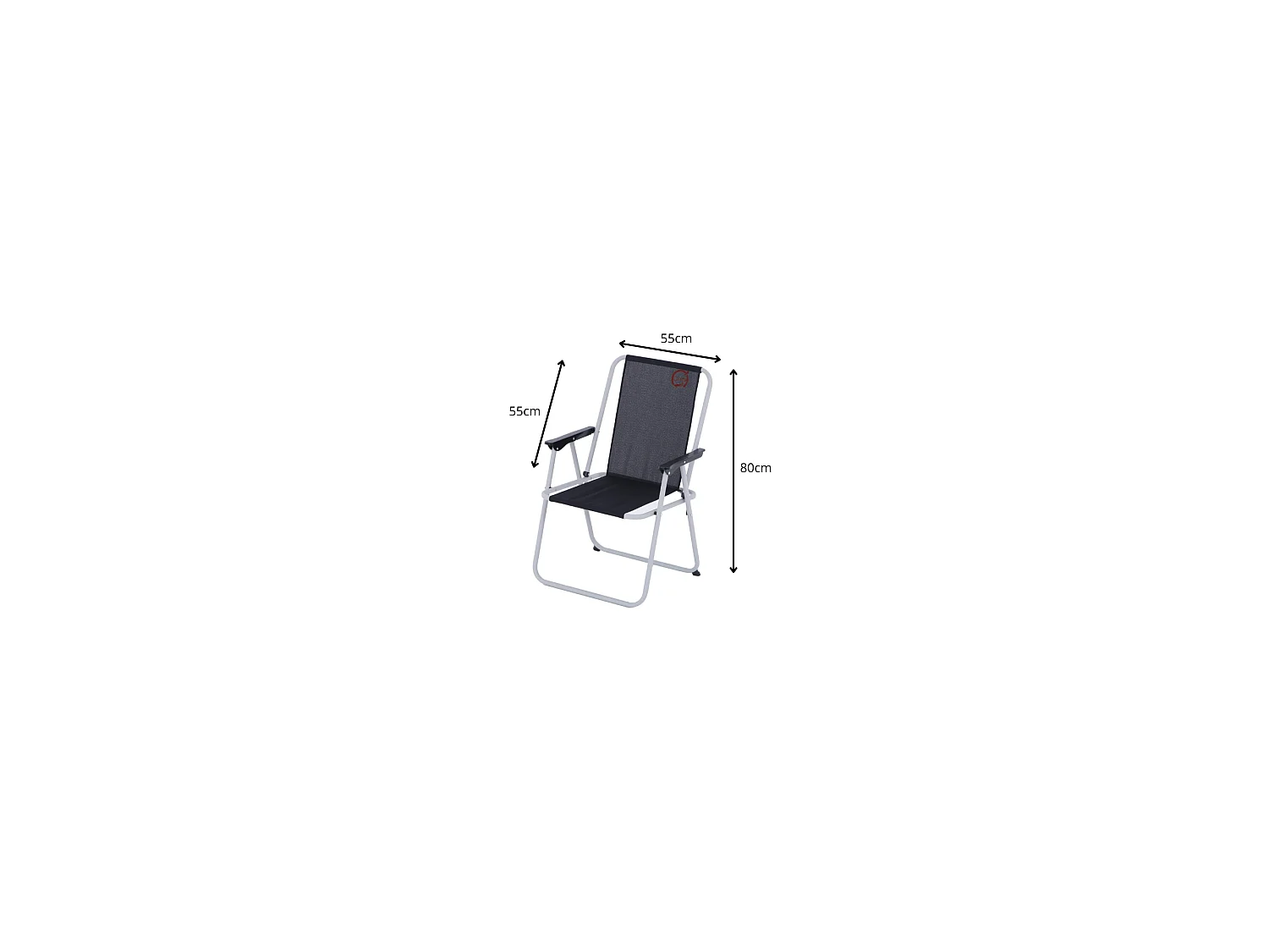 Fauteuil piccolo de camping pliable - O'Camp - Noir - Dimensions : 57 x 55 x 80 cm