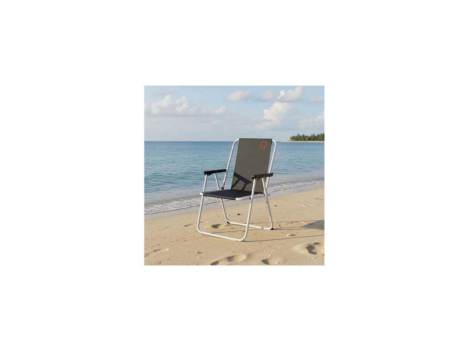 Fauteuil piccolo de camping pliable - O'Camp - Noir - Dimensions : 57 x 55 x 80 cm