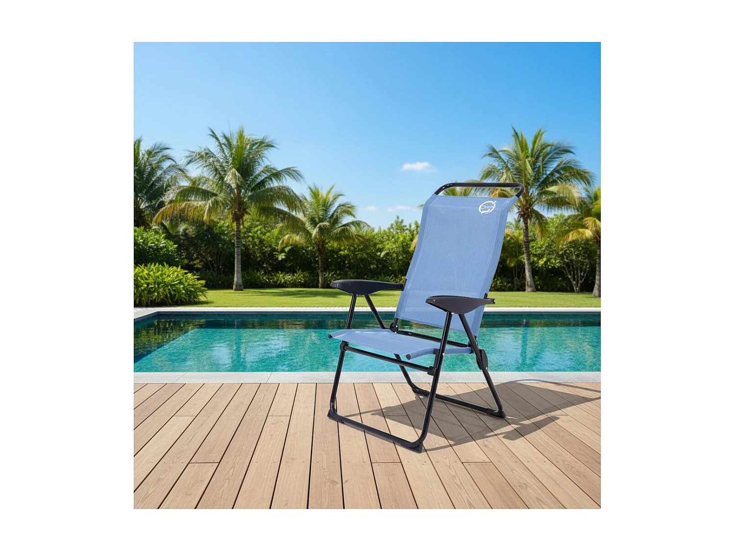 O'Camp Set van 2 campingstoelen met 5 standen - - Blauw - Afmetingen: 70 x 62 x 105 cm