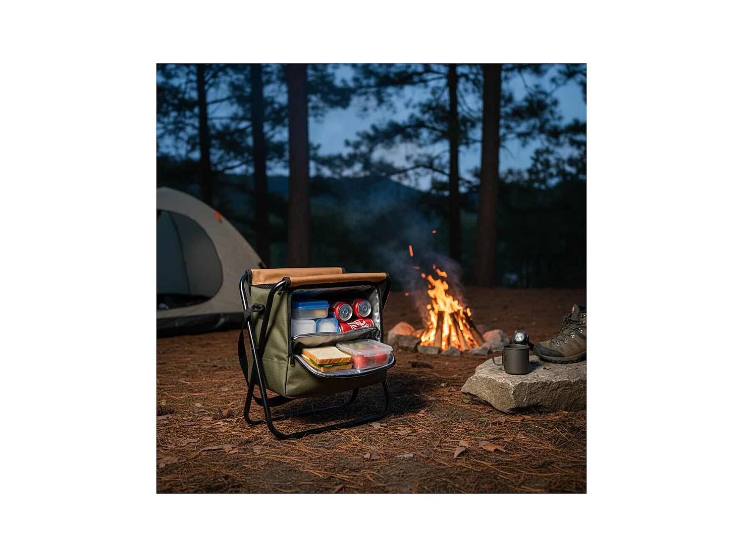 Zusammenklappbarer Campingstuhl - Koh Lanta - Fach mit Kühltasche