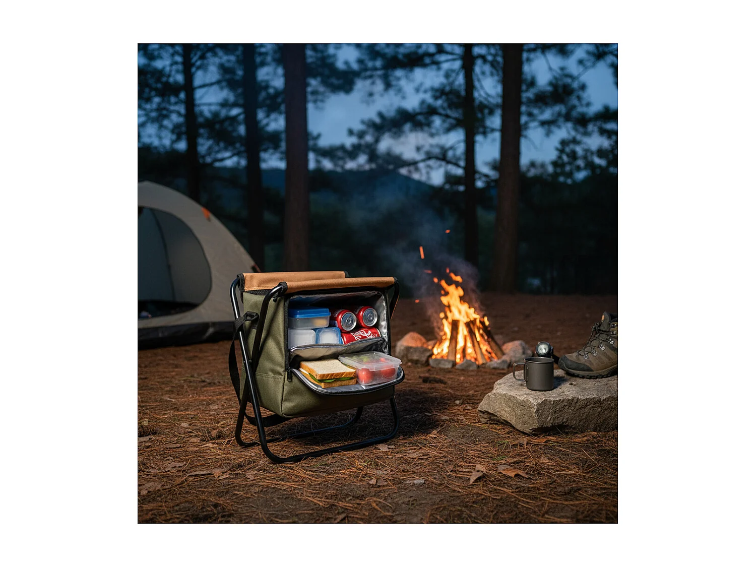 Koh Lanta Opvouwbaar campingzitje - - Vak met geïsoleerde zak