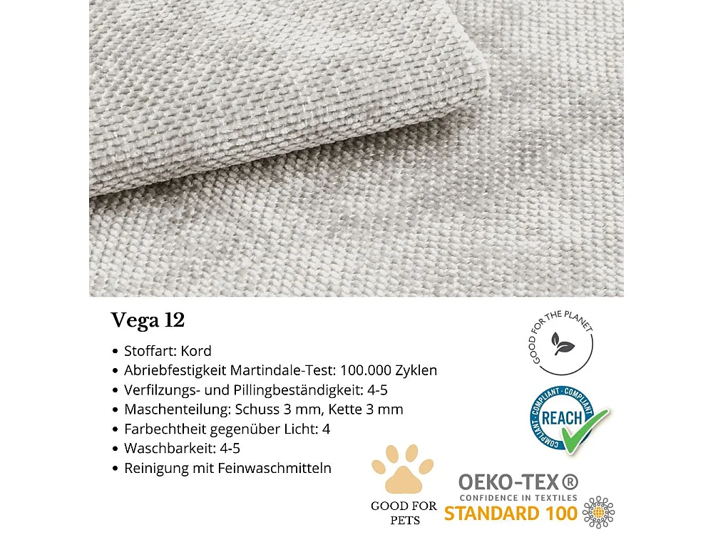 ECKSOFA Volare ohne Schlaffunktion hellgrau links