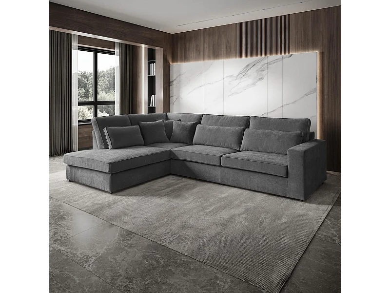 CANAPE Parma sans fonction sommeil gris gauche