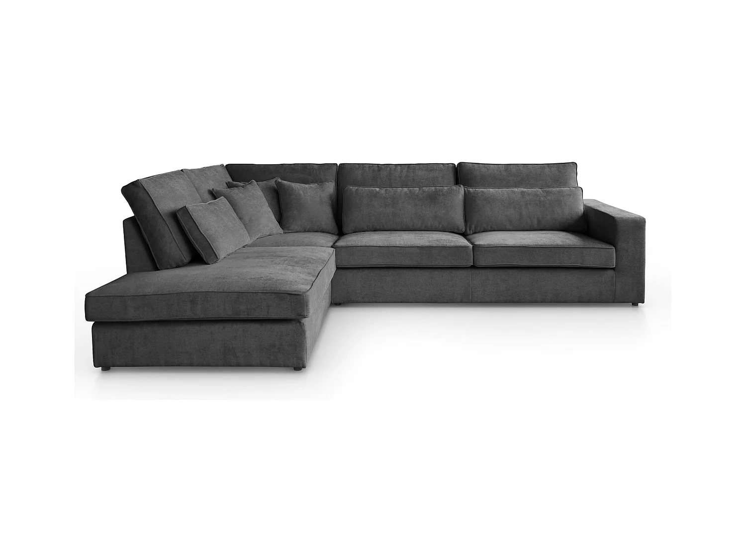 Hoekbank Parma zonder slaapfunctie donkergrijs links