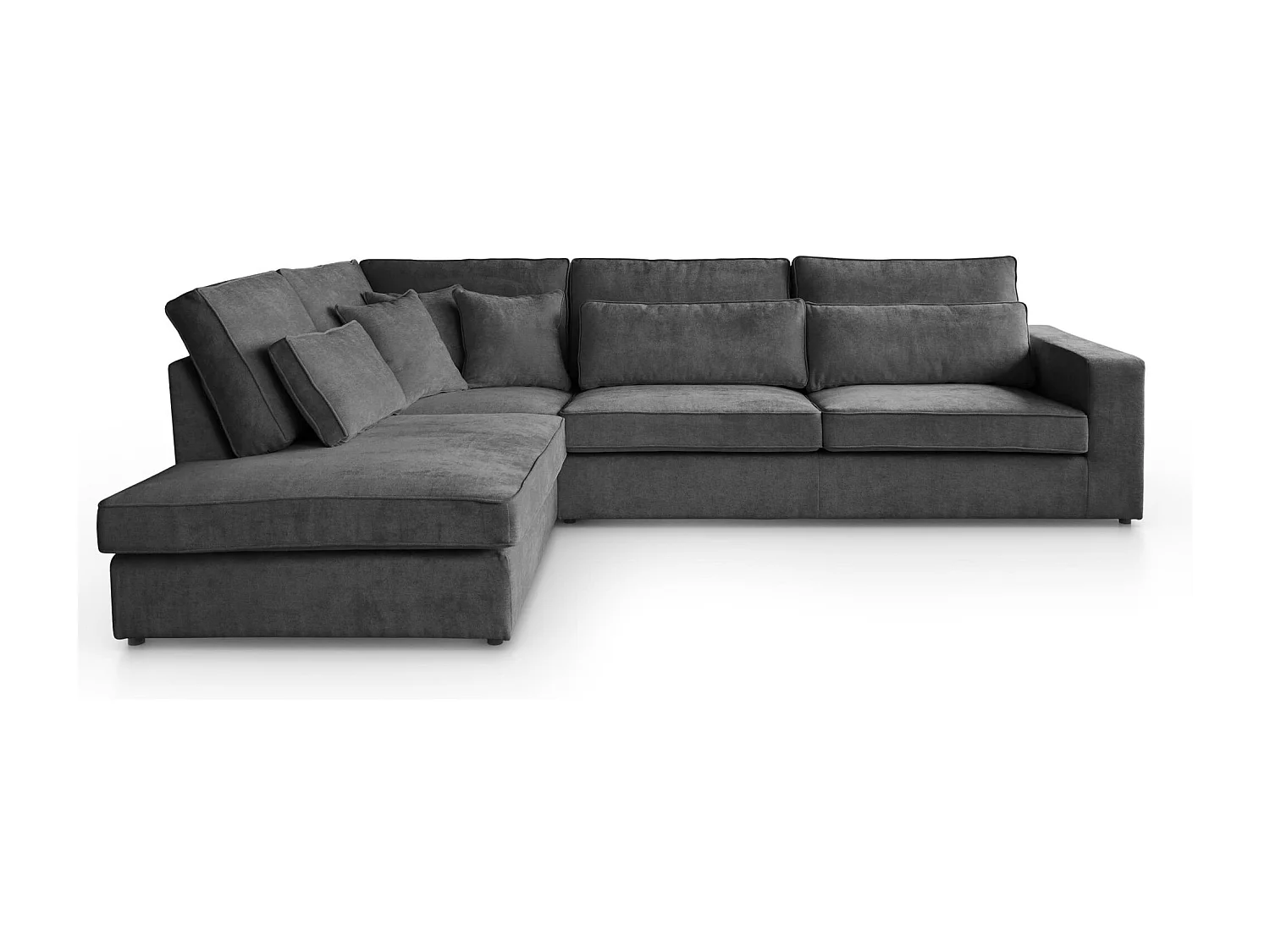 ECKSOFA Parma ohne Schlaffunktion dunkelgrau links