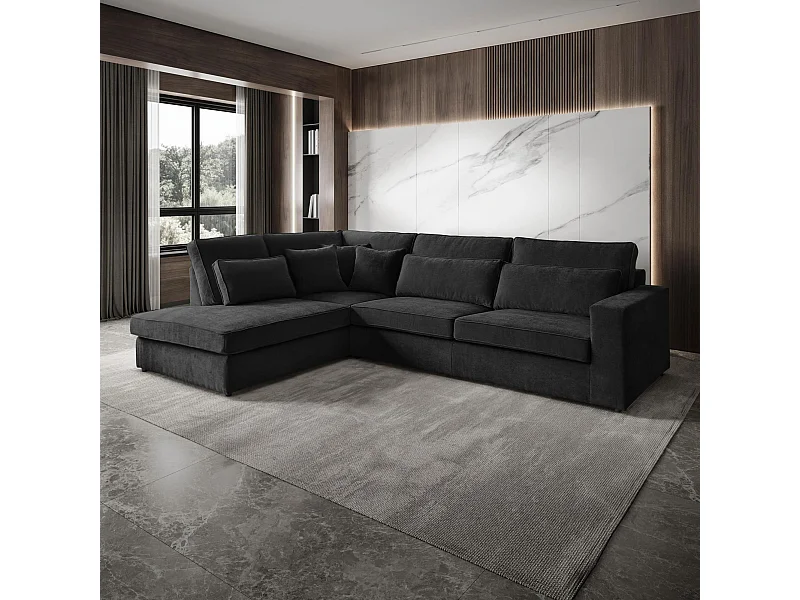 ECKSOFA Parma ohne Schlaffunktion schwarz links