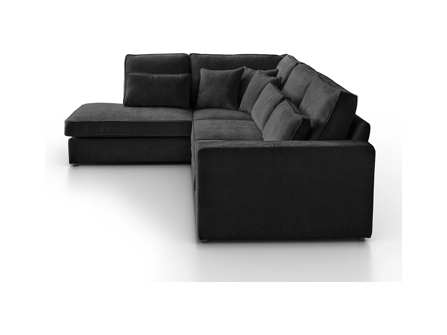 CANAPE Parma sans fonction sommeil noir gauche