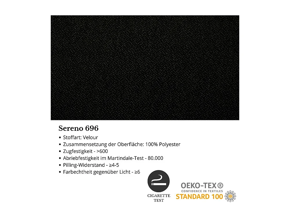 CANAPE Parma sans fonction sommeil noir gauche