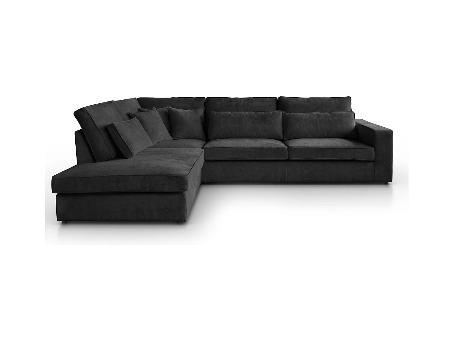 ECKSOFA Parma ohne Schlaffunktion schwarz links