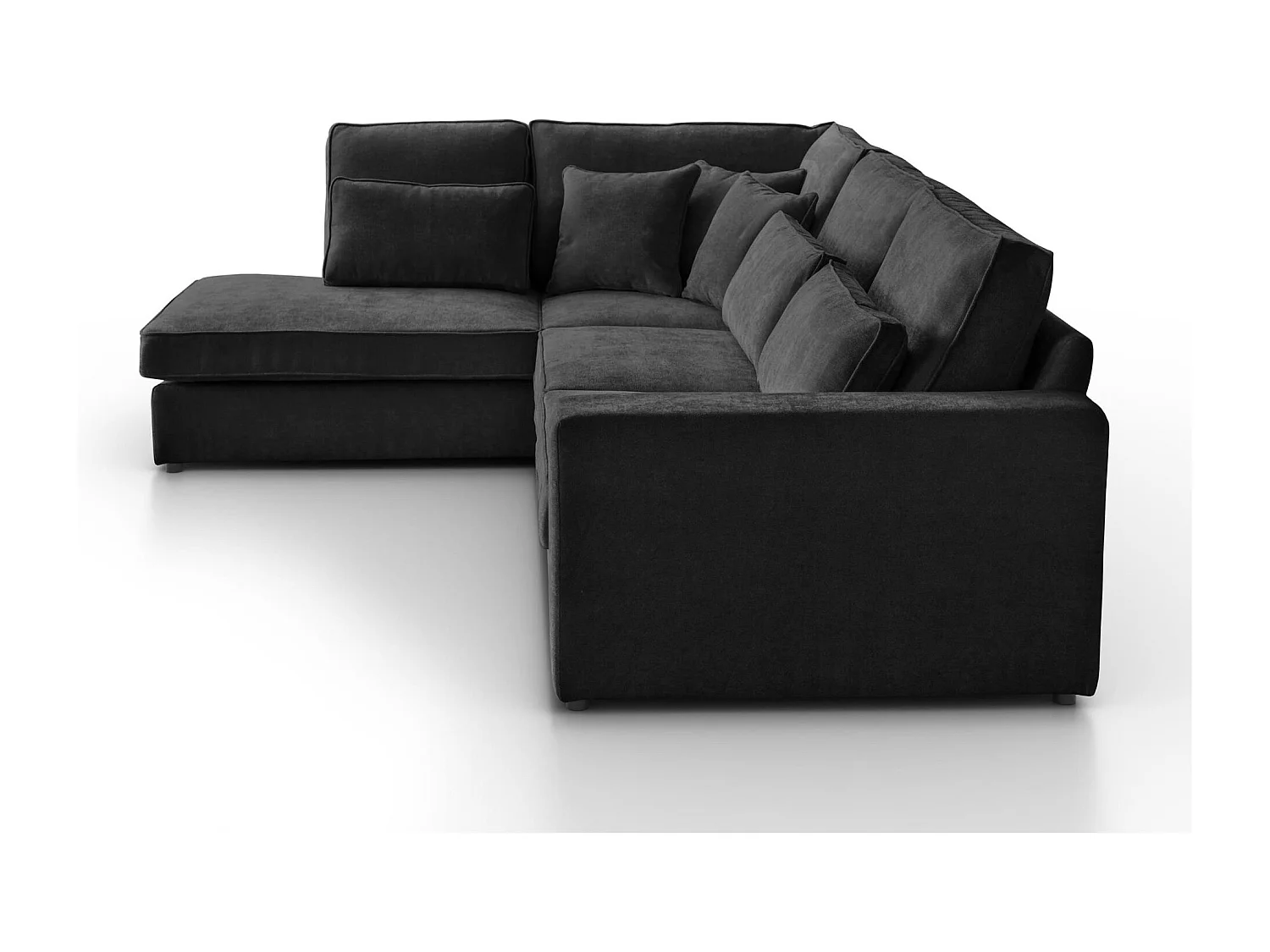 ECKSOFA Parma ohne Schlaffunktion schwarz links