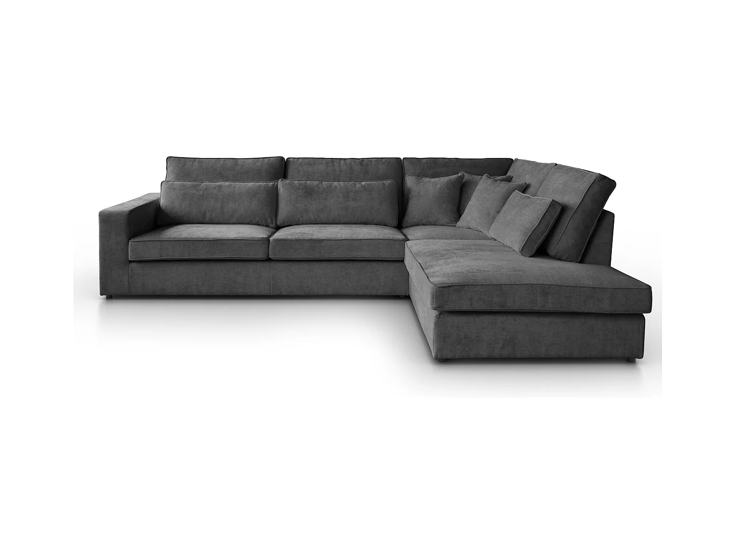 CANAPE Parma sans fonction de couchage gris foncé à droite