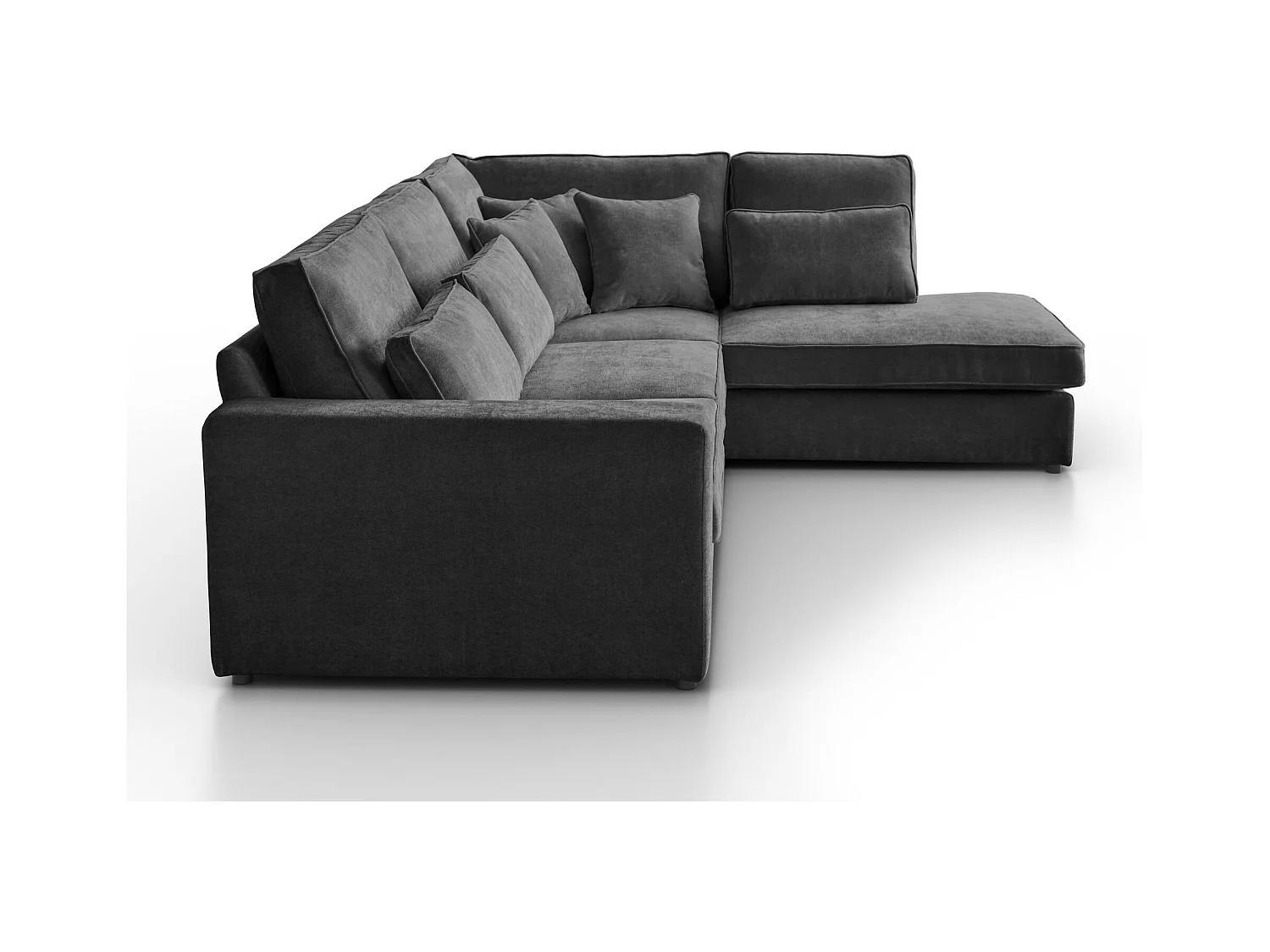 CANAPE Parma sans fonction de couchage gris foncé à droite