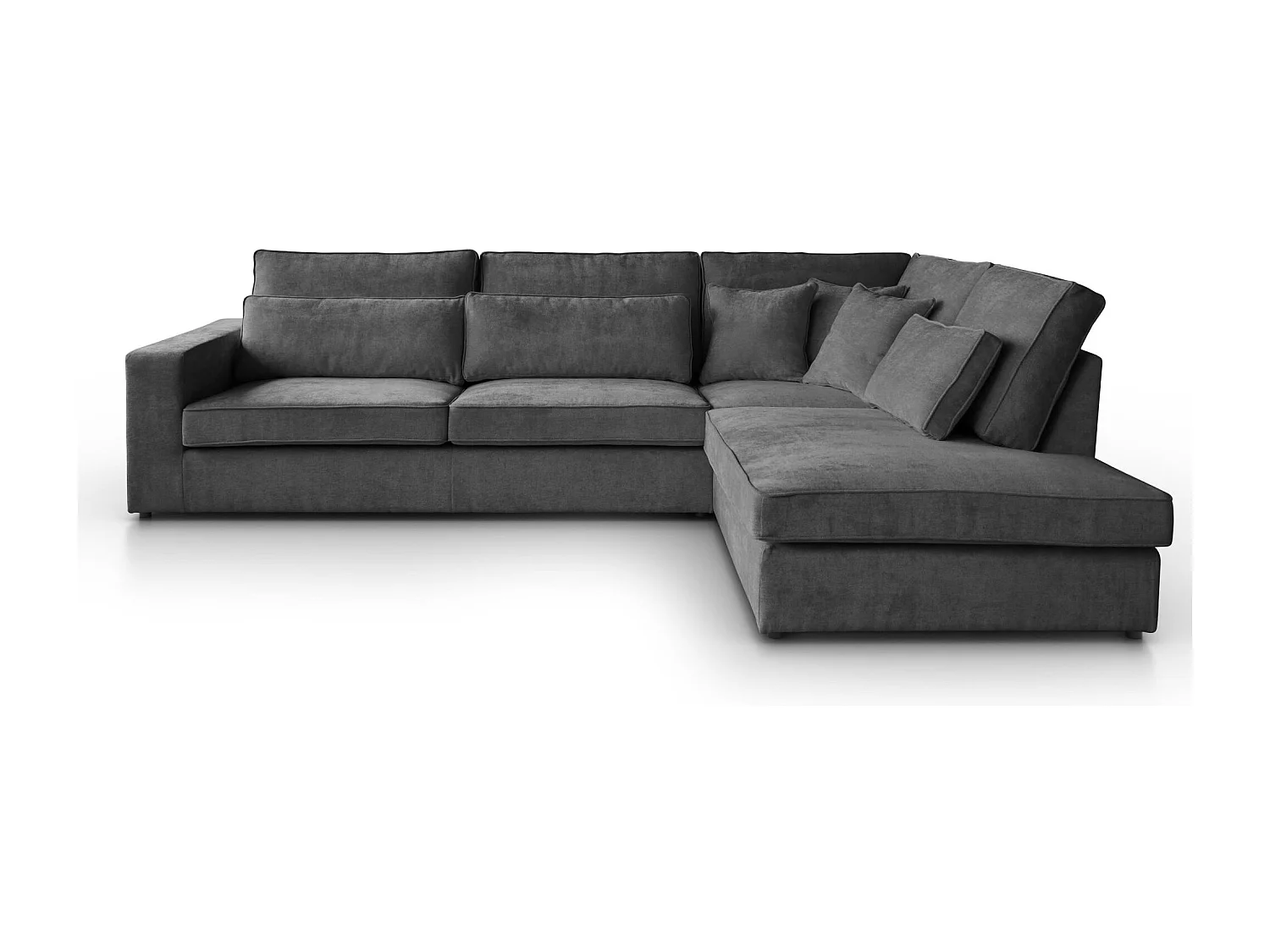 ECKSOFA Parma ohne Schlaffunktion dunkelgrau rechts