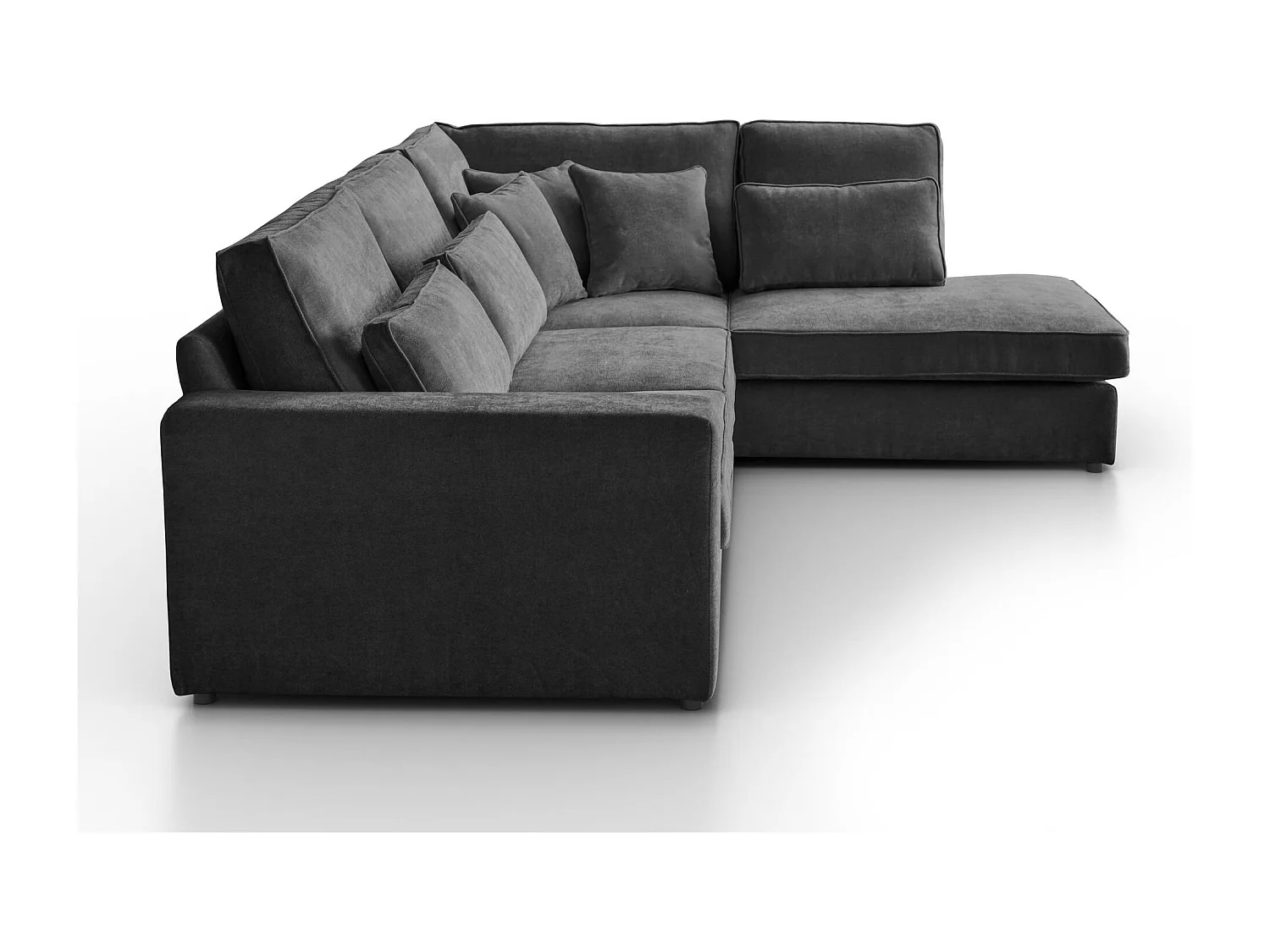 ECKSOFA Parma ohne Schlaffunktion dunkelgrau rechts