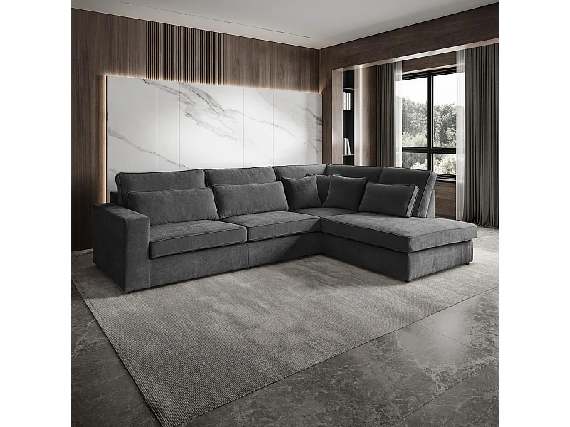 ECKSOFA Parma ohne Schlaffunktion dunkelgrau rechts