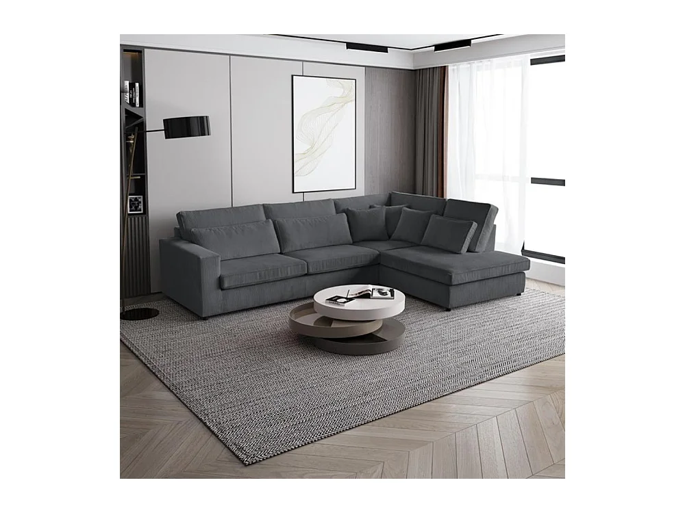 CANAPE Parma sans fonction de couchage gris foncé à droite