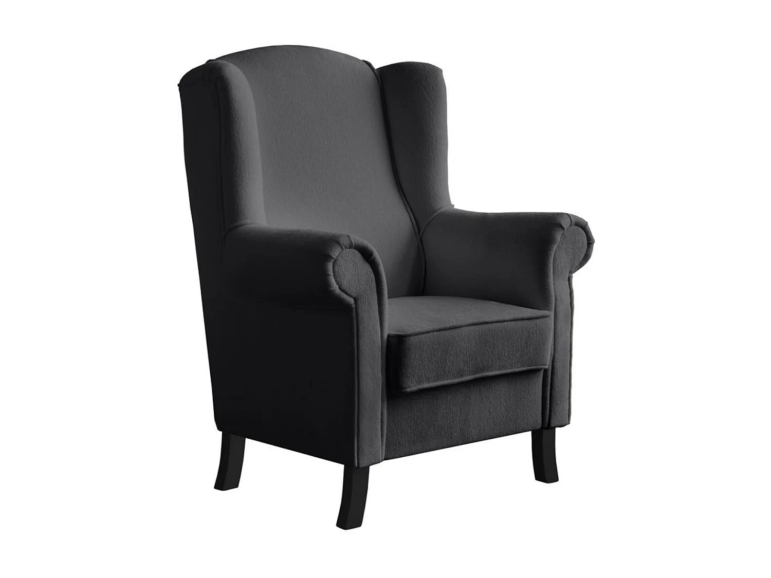 OHRENSESSEL Leonardo donkergrijs bouclé-stof