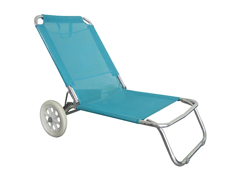 Faltbarer Strandstuhl - O'Beach - Mit Rollen - Maße: 124 x 64 x 82 cm