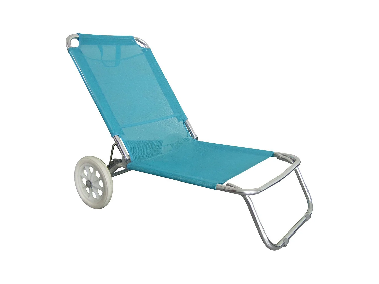 Chaise de plage pliable - O'Beach - Avec roulettes - Dimensions : 124 x 82 x 64 cm