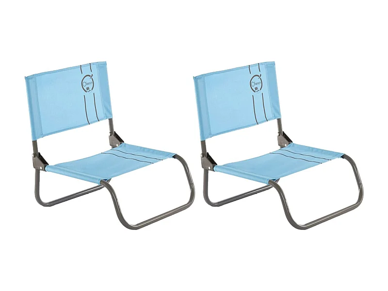 Lot de 2 chaises cale-dos de plage 1 pliure - O'Beach - Dimensions : 40 x 50 x 45 cm