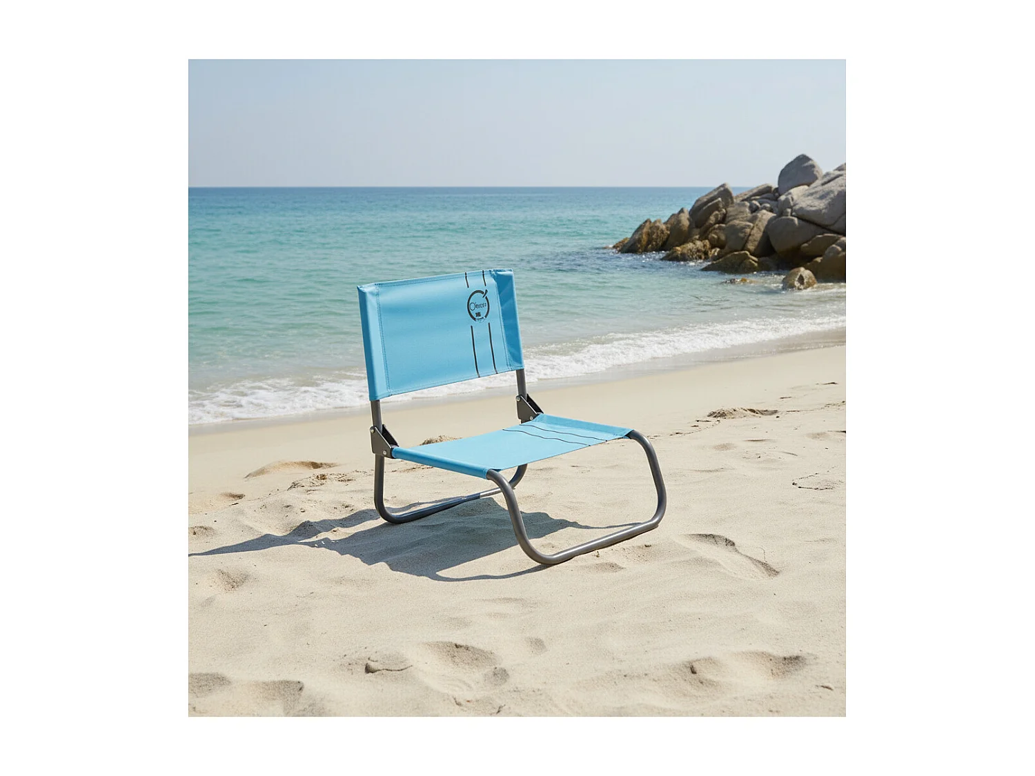 Chaise cale-dos de plage 1 pliure - O'Beach - Dimensions : 40 x 50 x 45 cm