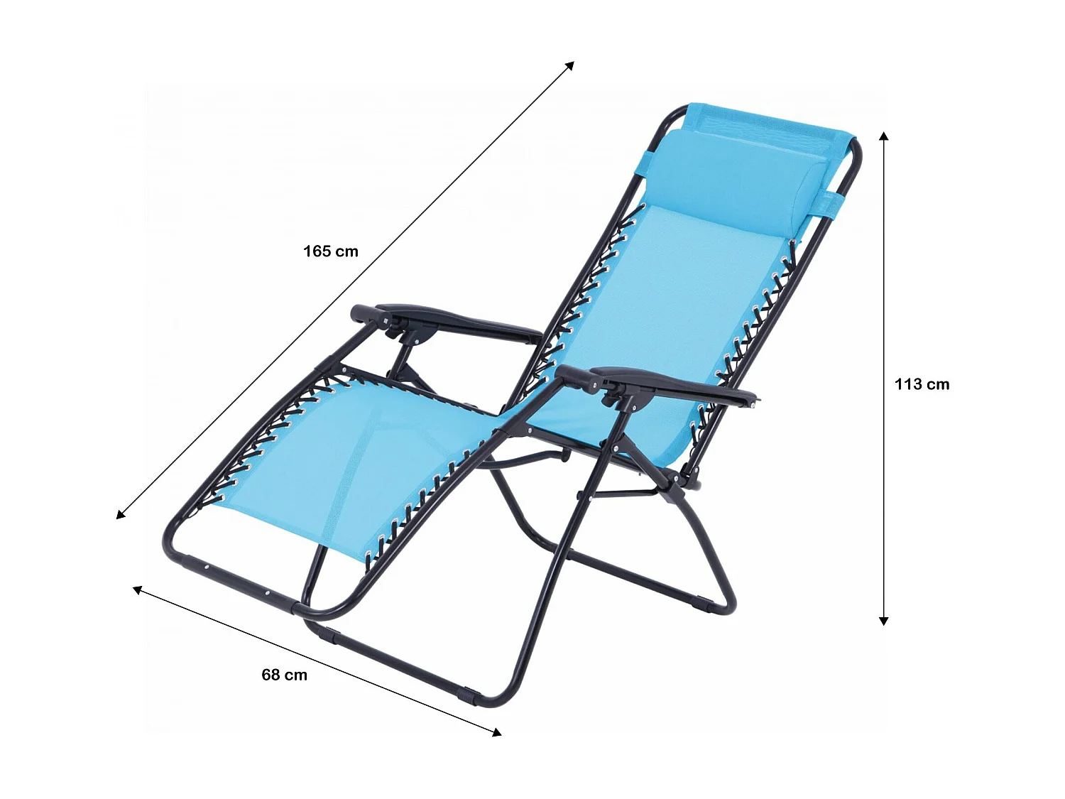 Fauteuil relax de jardin - O'Colors - Multi positions - Bleu
