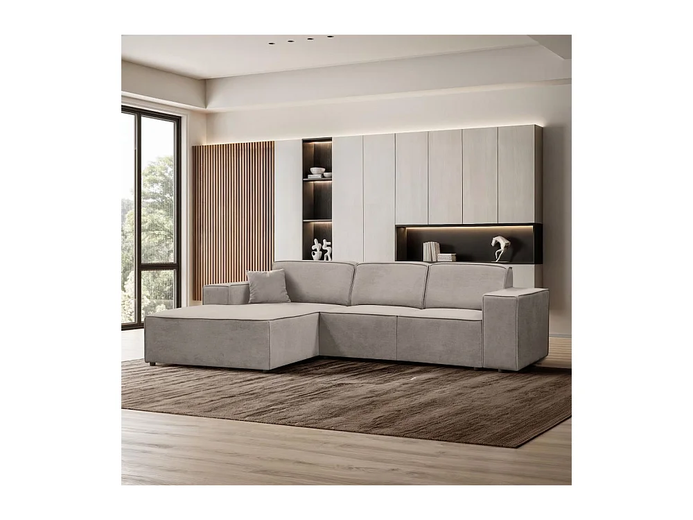 Hoekbank zonder slaapfunctie Pedro L cappuccino links