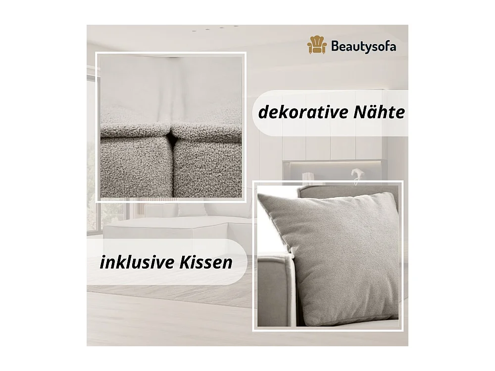 ECKSOFA ohne Schlaffunktion Pedro L beige rechts