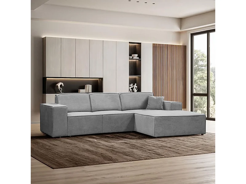CANAPE sans fonction sommeil Pedro L gris clair à droite
