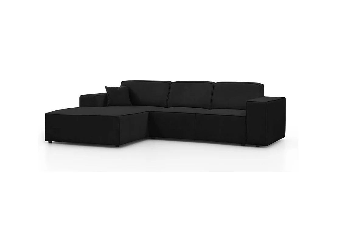 Hoekbank zonder slaapfunctie Pedro L zwart links